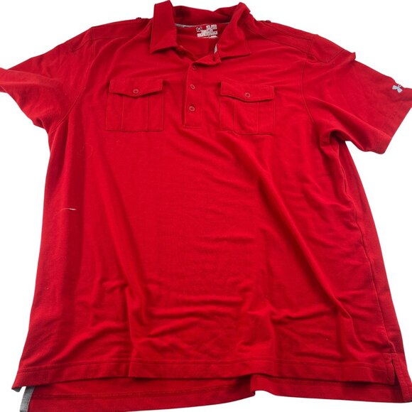 Under Armour Men's Red Polo Shirt 2XL Regular Fit Short Sleeve - Picture 1 of 5